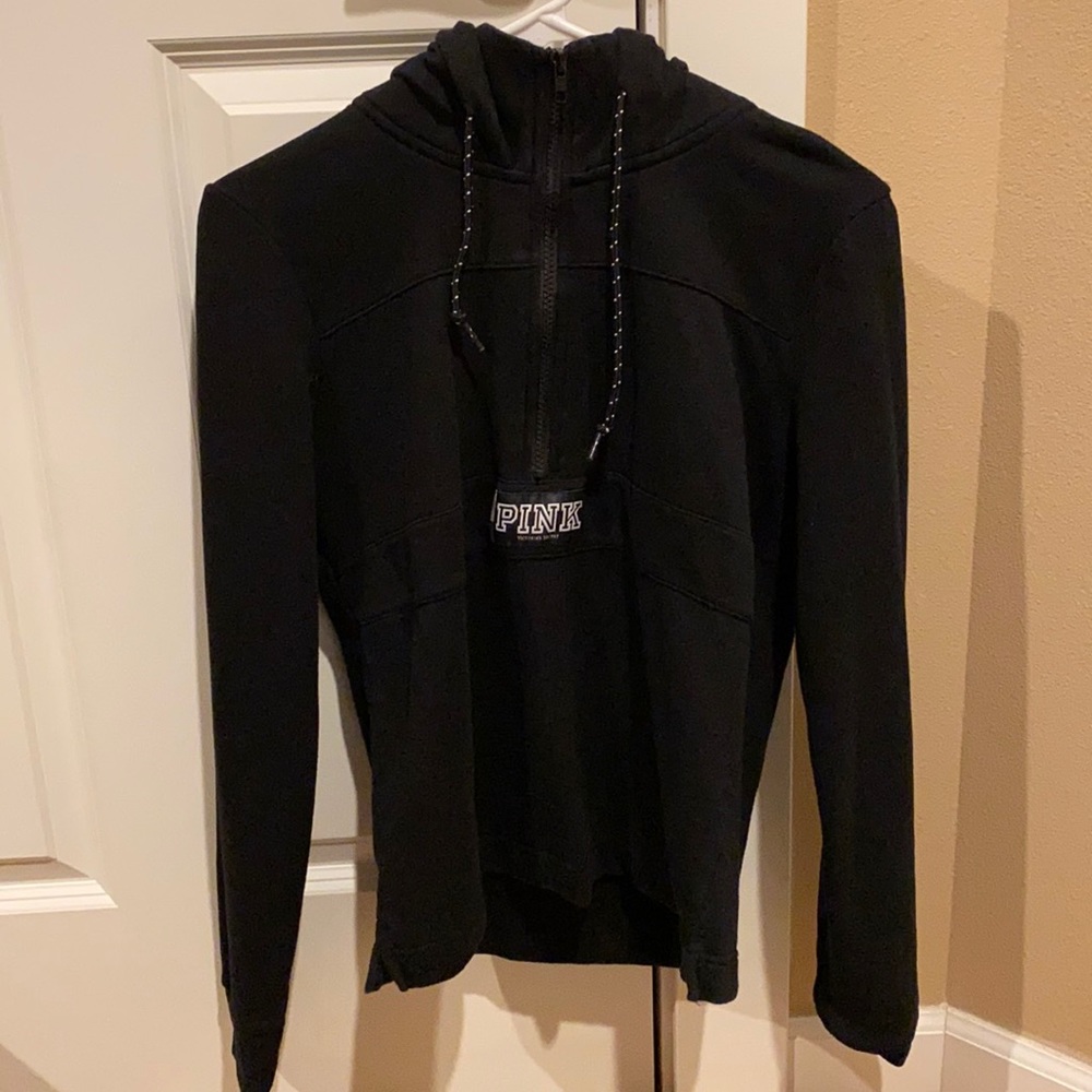 black 1/4 zip sweat shirt